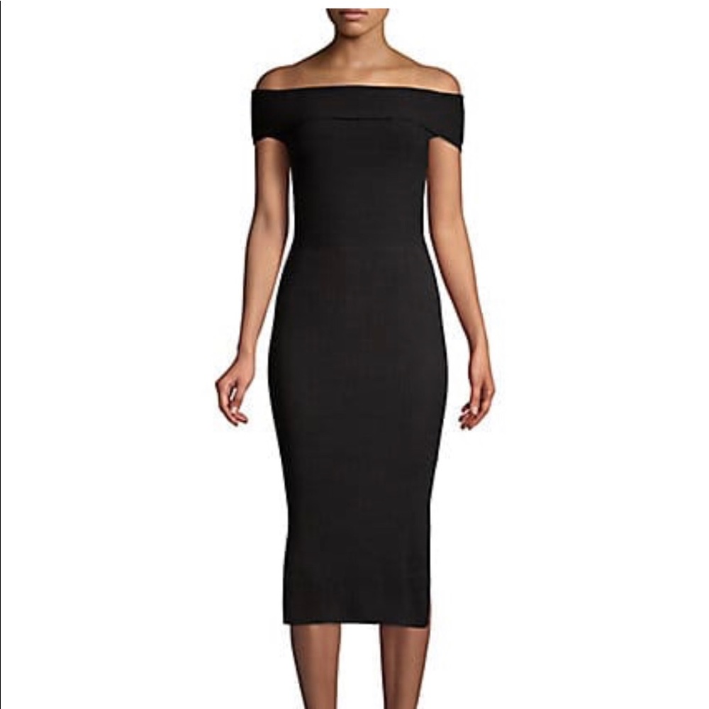 Eliza J off the Shoulder Midi Sheath Dress